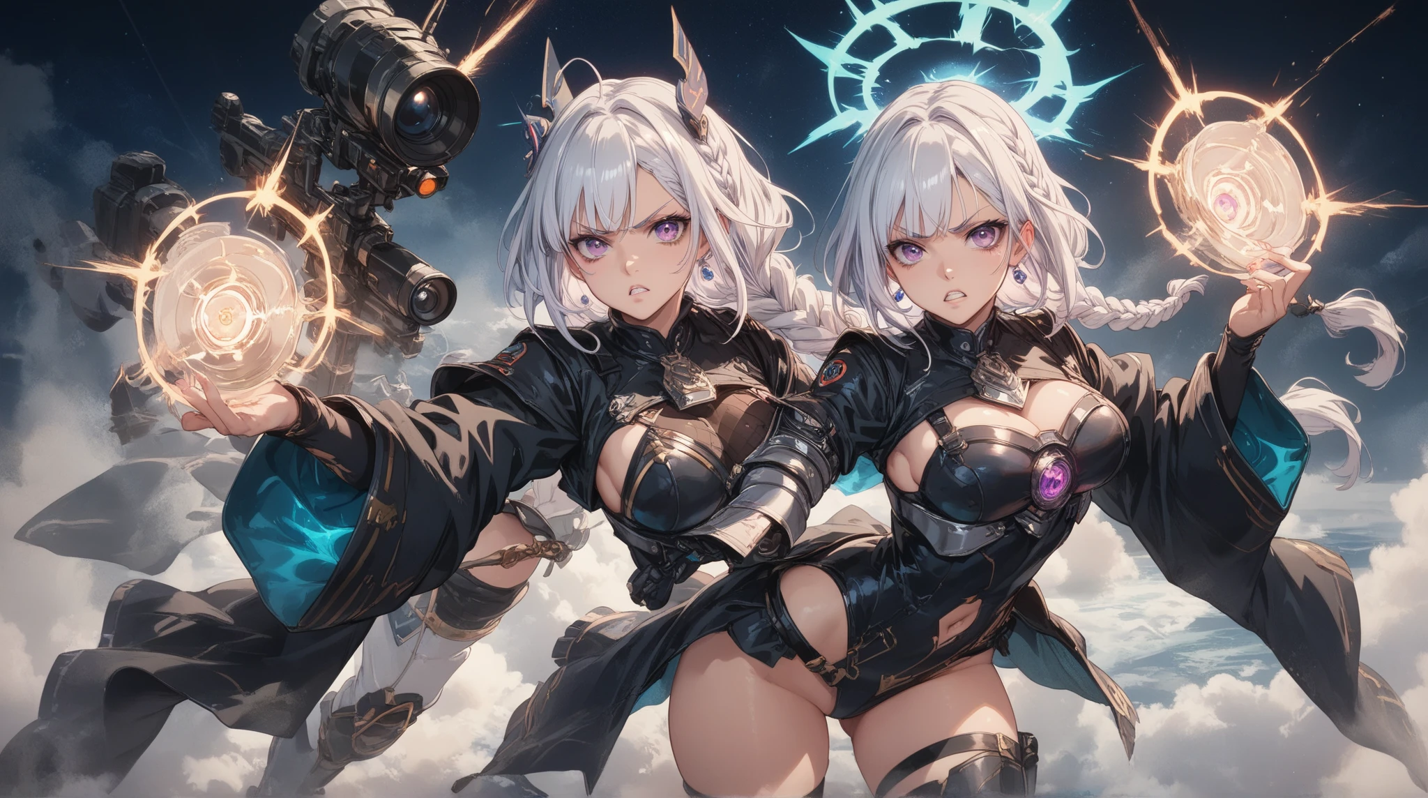 a group of women in costumes with gas masks on, lineage 2 revolution style, final fantasy 14 style, lunar themed attire, korean mmo, <mmorpgs scene, korean mmorpg, waifu, characters from azur lane, trending on pxiv, sfw version, 8 k character details, sakimichan, blade and soul, seraphine ahri kda