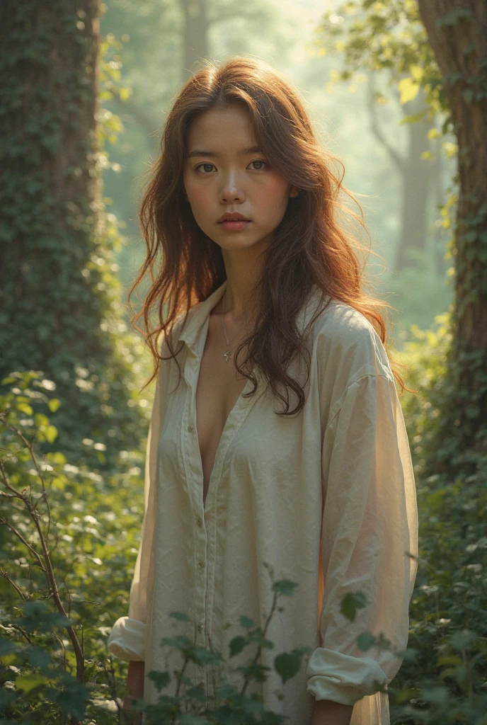 A breathtakingly beautiful girl, Radiant and charming eyes, Cold and intense, Long flowing hair, Sweaty body, Post-apocalyptic punk shirt, Short shorts, boot, Ultra photo realsisim, Realistic, best quality real texture skin, movie atmosphere, Tattered clothes, (Post-apocalyptic punk, Post-apocalyptic fiction), A post-apocalyptic world where buildings collapse, (blood stain), The art of Rei Kurahashi, Haunting and solemn, A beam of light shines through, Illuminate the gloomy environment, (Best quality, Masterpiece, Depth of field, Full-HD, 4K, Richness of detail), Portrait style,Upper body