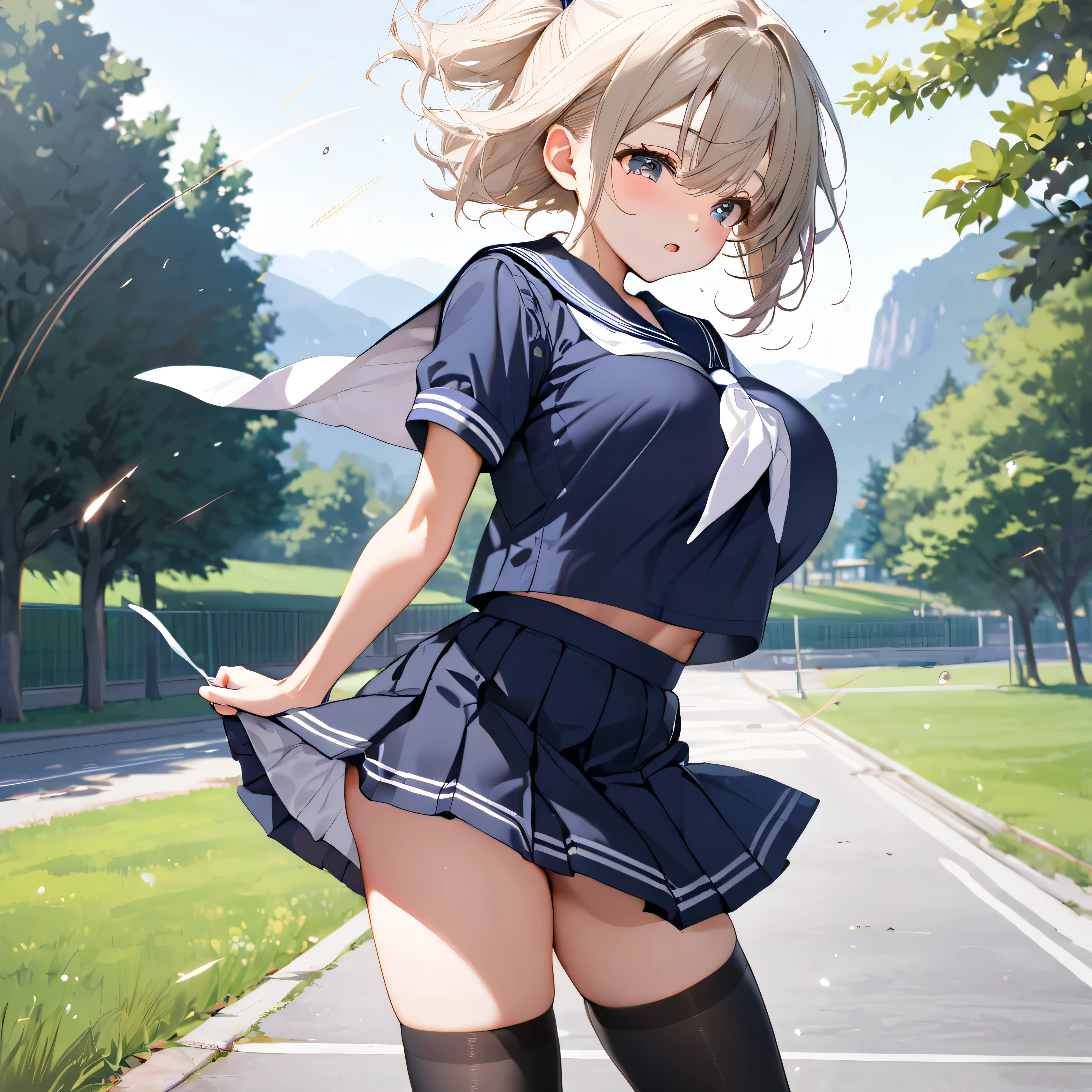 One woman、beautiful girl、high school girl、Polo shirt、mini skirt、Tight Skirt、Sun visor、ponytail、Long Hair、Hit a nice shot、Golf course、Holding a golf club、Golf Posture、slouch、A packed audience、Highest quality, Thick thighs、Big Ass、Blonde、Golf Shot、Sweaty body、slouch、Professional Golfer、Black panties、Angle from directly below、US Open、A big smile、脚を広げてGolf Postureをする、Angle from directly below、Swinging a golf club、Straddle a golf club、Rubbing a golf club against your groin