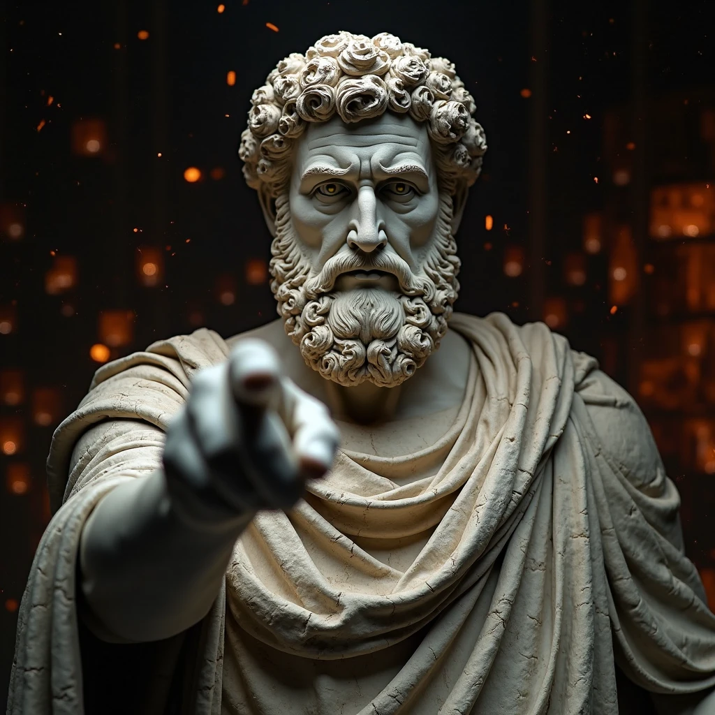 A Majestic Stone Statue Of A Stoic Philosopher king Inspired By Marcus A Majestic Stone Statue Of A Stoic Philosopher king Inspired By Marcus