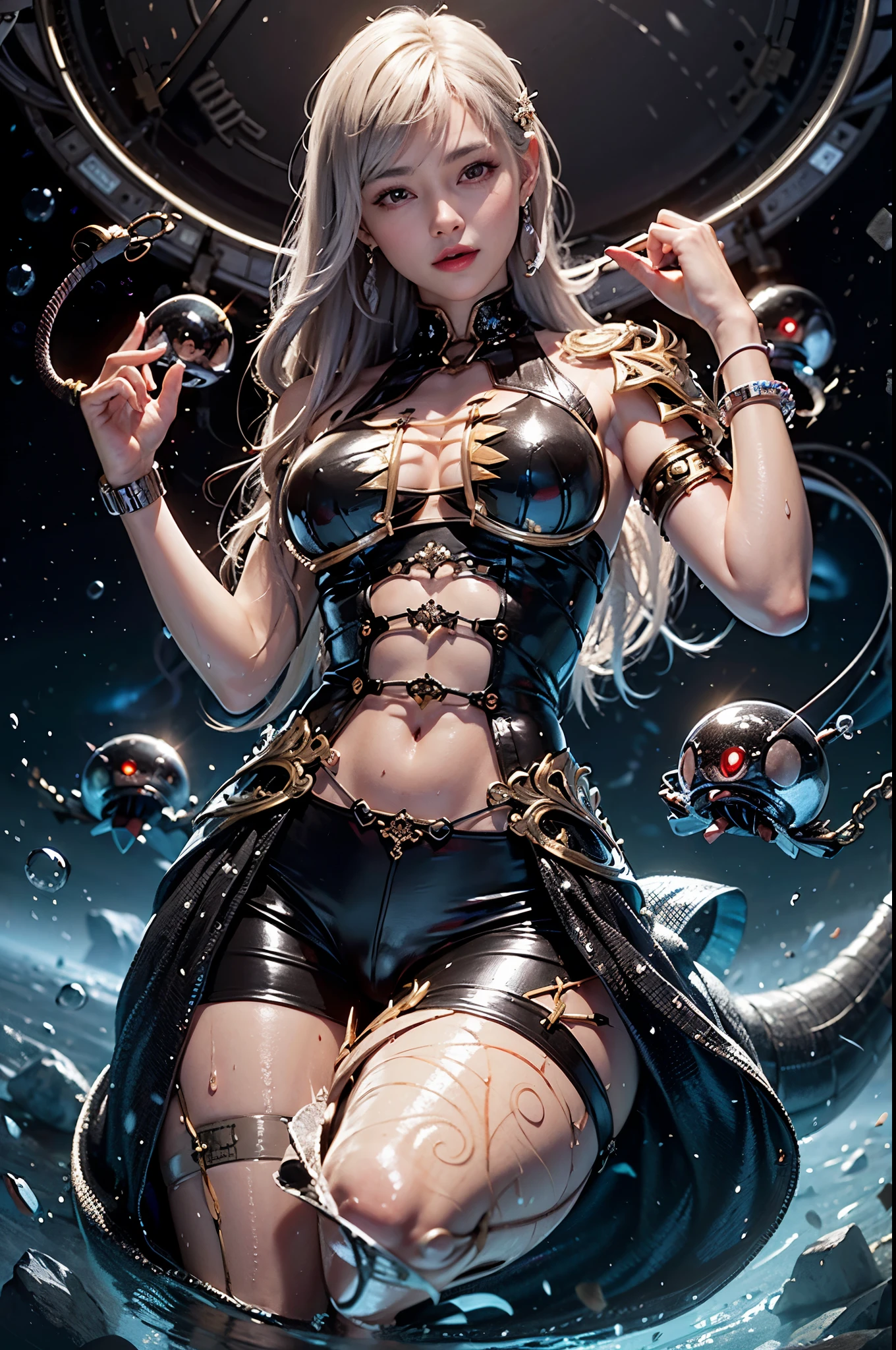 woman,14 years old,,city,night,(((latex skirt dress))),(wet with sweat),open mouth smile((See-through))Glasses,((beautiful long ponytail)),((baby girl body shape)),blush、surprised face,(((Tentacles wrap around the body)))(((raped by tentacles)))(((Tentacles wrap around the body)))(((Tentacles wrap around the body)))(look back)((octopus tentacles))