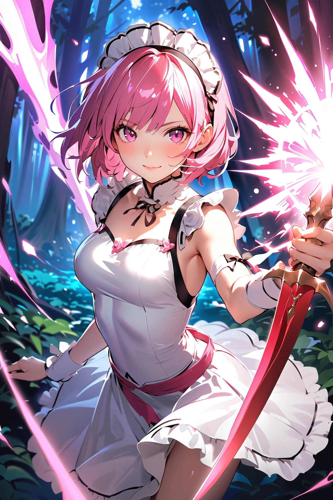 1 Girl, Practical, (looking at the audience:1), (Urzan-6500:0.66), thigh, only legs, Dappled sunlight, best quality, Ultra-high resolution, (photoPractical:1.4), Yae Yoshiko, Fox ears, short hair, pink hair, Yes_Cherry blossoms, Jewelry, Cherry blossoms, (Smile:1), only_Shoulder, hair_Decorations, purple_Eye, , Detached_sleeve, , detailed Eye,, (light Smile:1), , (Small Breasts:1.4), , (only upper body:1.4), , (Puffy:1),, Put your hands behind your back,