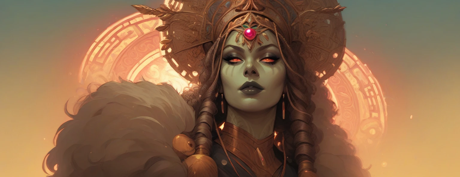 a beautiful Egyptian woman with sharp eyes, cosmic horror background, tentacles, dark mood, dark ambient, night, horror, blood, terrific, fear, panic, despair