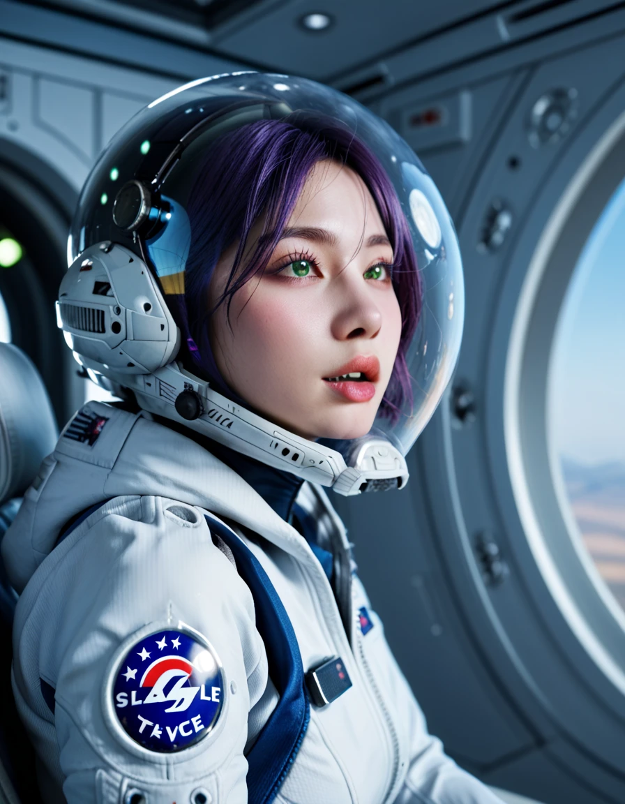 best qualityer, ultra-high resolution, (真实感: 1.4), Depth of field, beautiful face, (pureerosface_v1: 0.8), halfbody, | | 1 girl, Medium chest, (gray hair: 1.3), innocent smirk, Make-up natural, | | | model posing, | | (space suit: 1.3), (blue armor: 1.3), exquisite design, | | space background, stele_(sky), moonlights, natta, | |