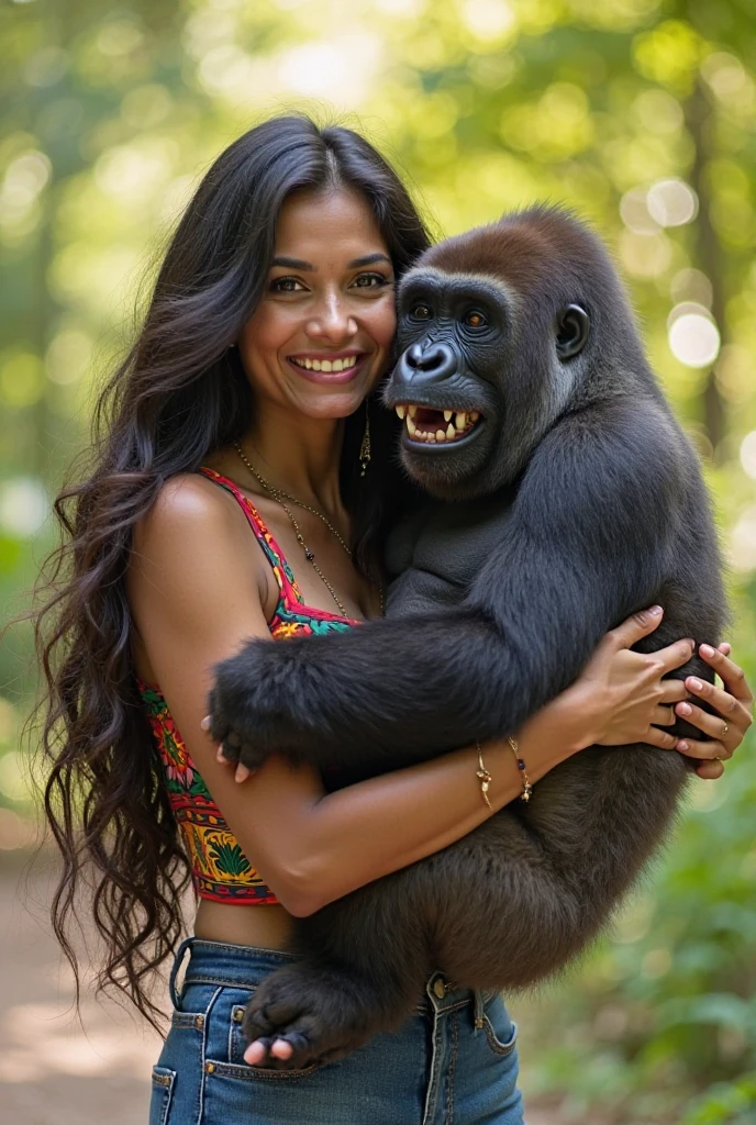woman in a bathing suit posing with a statue of a monkey, 🦩🪐🐞👩🏻🦳, photo taken in 2 0 2 0, karla ortiz, cute girl wearing tank suit, wearing two - piece swimsuit, vacation photo, posing like a statue, having a good time, not cropped, monika, wearing leather swim suite