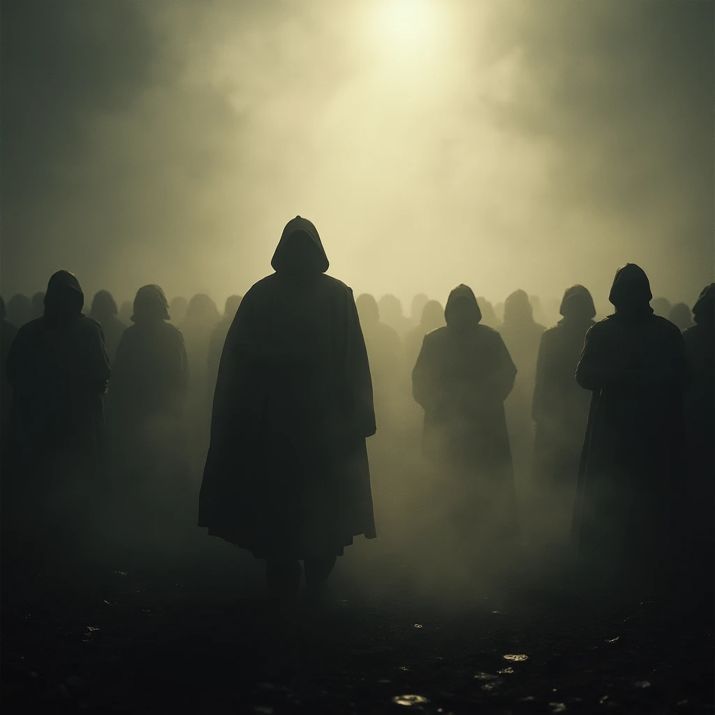 A peaceful shadow in the midst of a mob waging war