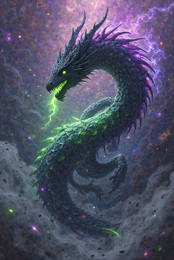 the head of a dragon in martius_storm clouds, floating, translucent, arcane, astral, swirling, vortex in background, neon_green, neon_grey, dramatic shadows, agressive pose <lora:DonMW15pXL:0.6> DonMW15pXL, <lora:Storm_Cloud_Style_SDXL:0.7>, (masterpiece:1.2), best quality, (hyperdetailed, highest detailed:1.2), high resolution textures, <lora:EnvyBetterHiresFixXL01:1>