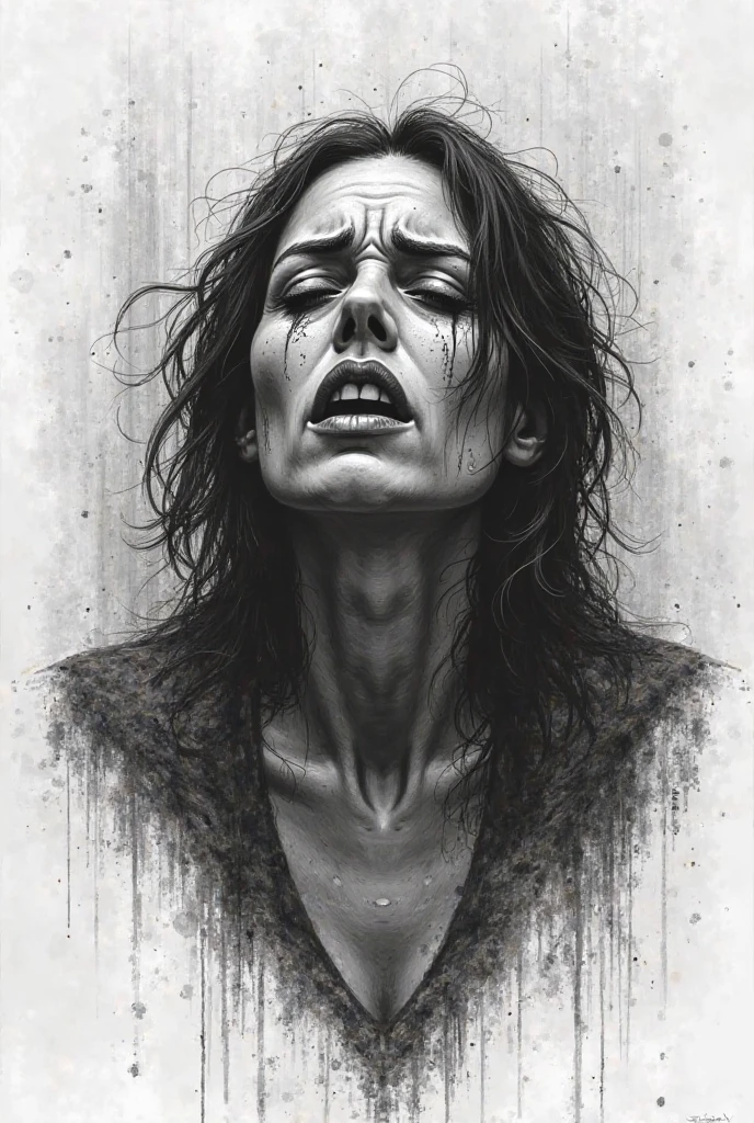 a woman suffering, being anally penetrated, extreme close up, extreme detail, high quality, photorealist, cinematic lighting, dramatic shadows, intense expression of anguish, sweat, tears, extreme tension, raw emotion, sandy, anchored, realist, visceral