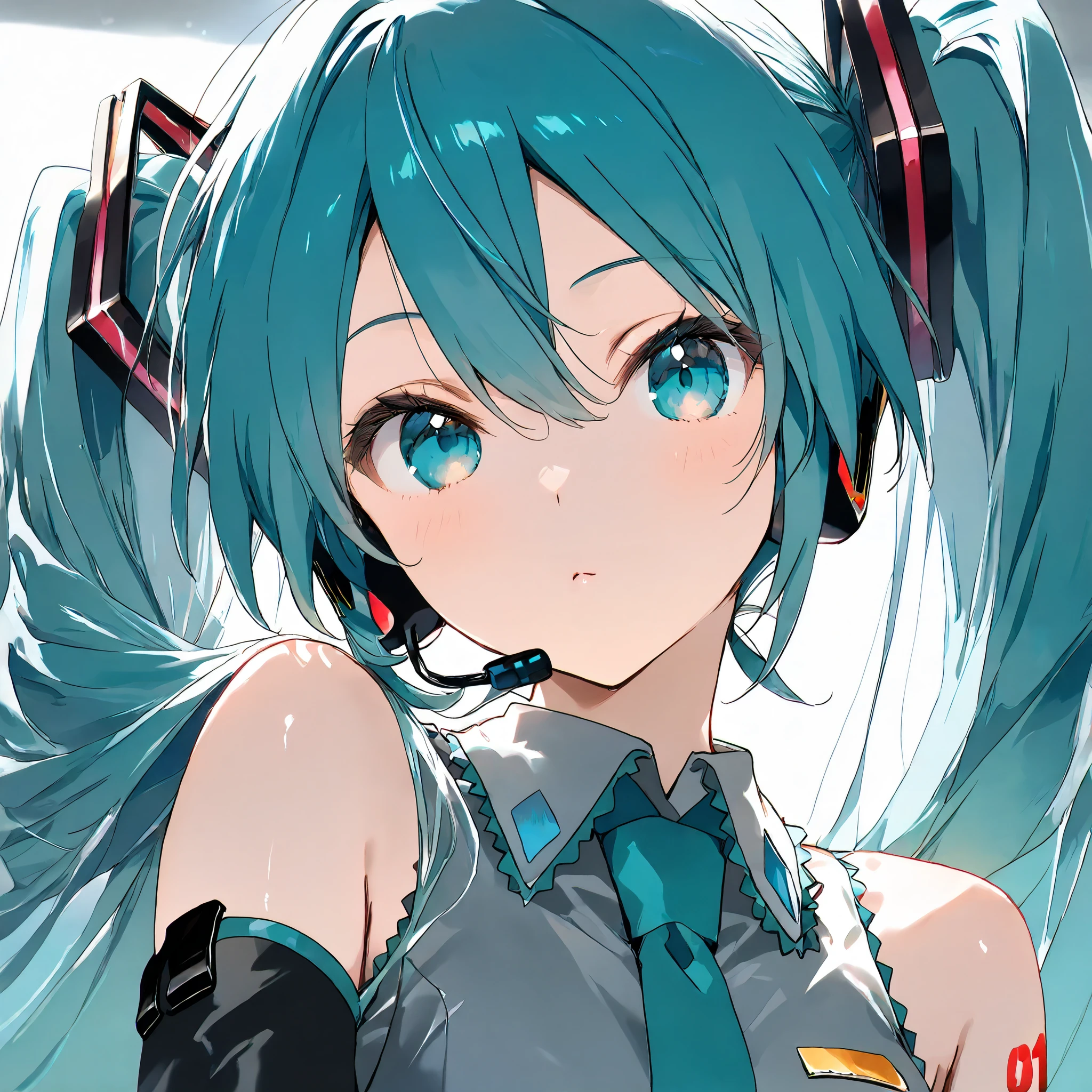 Solo,1girl,Hatsune miku, (artist:mitsumi_misato),artist:fujiyama,artist:kokonoka, break,(masterpiece), (best quality), (ultra-detailed),(Detailed Lighting), very aesthetic, newest, beauty illustration,super detailed skin, (masterpiece), (best quality), (ultra-detailed), very aesthetic lighting,newest ,hi res,absurd_res,shiny skin,2023, shaded,digital media (artwork), realistic lighting, 16k, 8k,highres, source_anime, official_art, photoshop_(medium)Narrow eyes,Bangs, ,Masterpiece, High Resolution, Accurate, Best Quality,