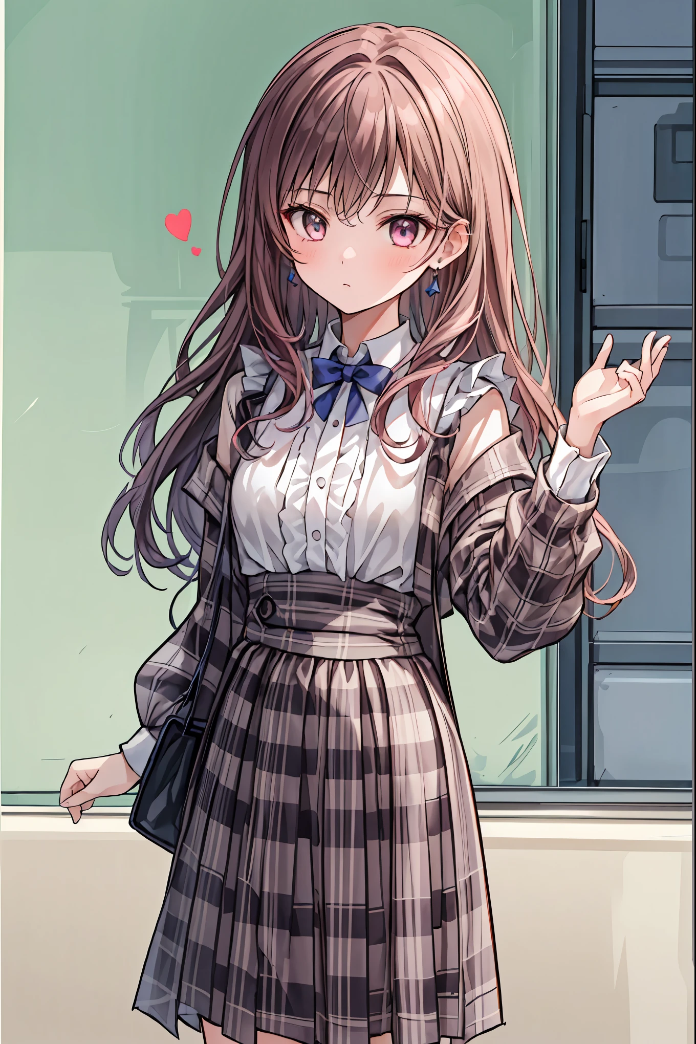 masterpiece, (2 girls and 2 girls), idol, close-up, big eyes, cutetech, cute, cute, PASTEL COLOR, Highest quality, happy, deep background showing one person, symmetrical , tilts her head, spring