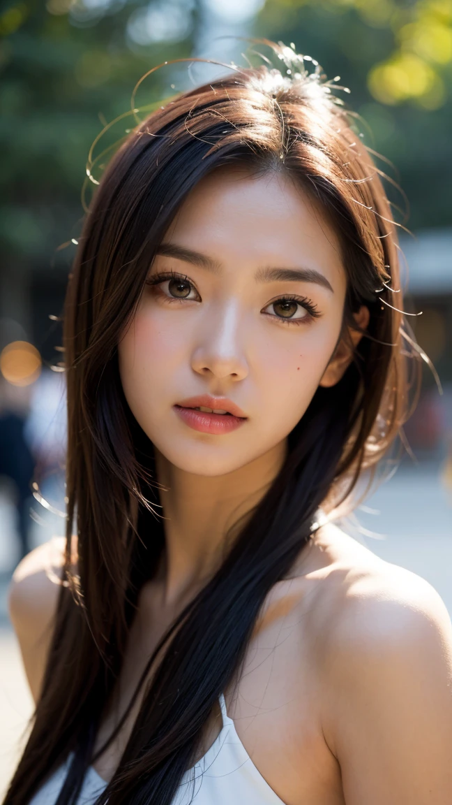 MDN, (Sharp focus:1.2), ภาพatสมจริง, Portrait, attractive young woman, curve, long hair, The insect's chest reveals cleavage., (Beautiful face:1.1), ดวงตาatมีรายละเอียด, luscious lips, (Eye makeup:1.2), Tiring (Flower dress:1.2) at (beach:1.2). (morning sun:1.2), depth of field, Bokeh, 4K, HDR. by (James C.. Christensen:1.2|Jeremy Lipking:1.1). (random background,In casinos,VIP casino room, Modern Casino Console, เครื่องสล็อตatทันสมัย )