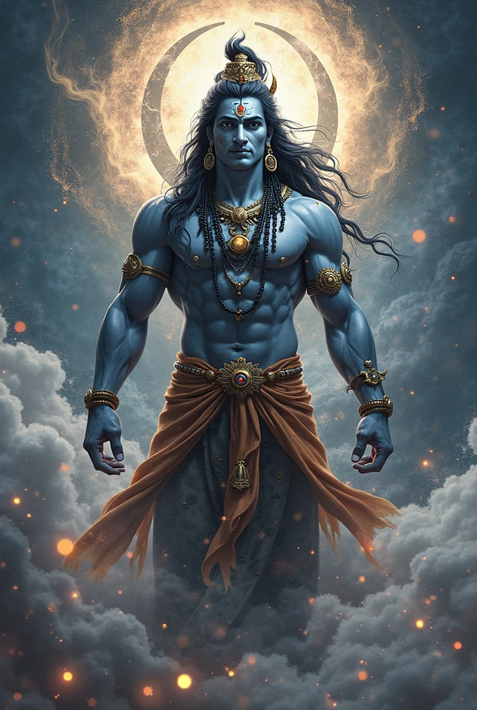 Beautiful lord shiva with moon on his head