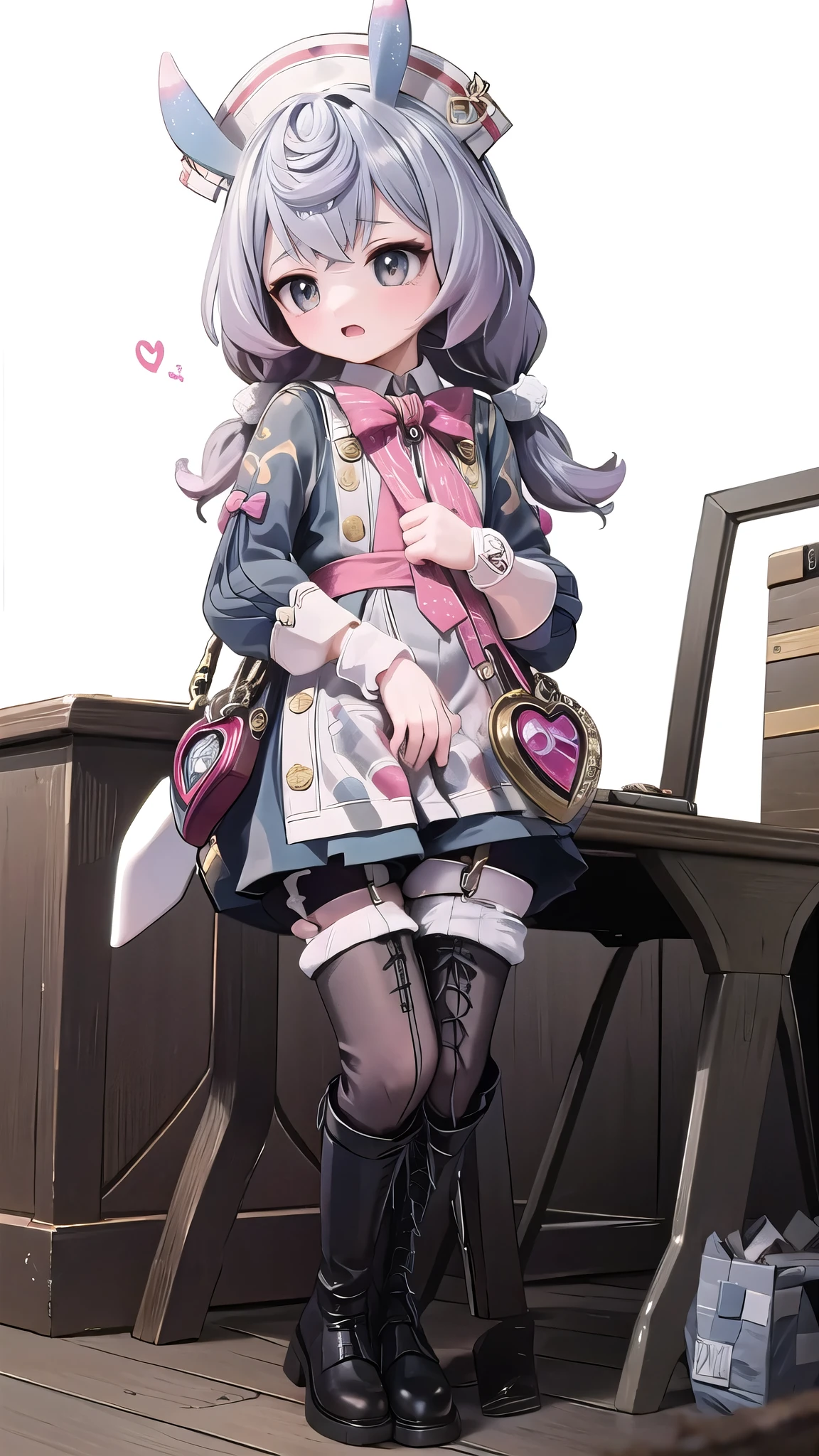 is best，（Kawaii：1.1），（charming），（high resolution：1.2），Extremely Ridiculous Resource ：1.3， very beautiful illustration ， 1girl ,,white_pantyhose, thighhighs_under_boots,Leg_garter,leather,tight,lace-up_boots,fingering,maid,embarrass,hands_on _lap ,playground,peeing
wetting self
desperation 
