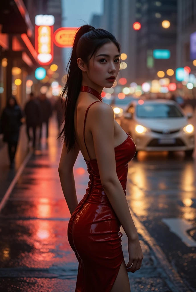 High resolution、High level image quality、In 8K、real live action、Raw photo、highest quality、masterpiece、table top、(soft saturation:1)、(Depth of the bounds written:1.2)、(ray tracing:1.2)、Photographed from diagonally in front、break、((in the middle of the night)), (foggy)、霧のcity night view、Against the backdrop of a foggy city、city night view、neon light、strong wind、break、夜の街を疾走する大きな赤いbike、((big red bicycle:1.2))、break、大きな赤いbikeに座っているred dressを着た若い女性, beautiful face、(facing forward:1.2)、facing forward、women are short、((Grasp the controller with both hands:1.2))、Grasp the controller with both hands、((leaning forward))、leaning forward:1.2、leaning forward、(red dress:1.2)、white knee highs、red boots、(red boots:1.2、Draw toes:1.2)、perfect hands、perfect feet、perfect feet首、perfect toes、perfect toes、perfect toes、completely whole:1.One'Upper body, bottom mini skirt:1.2、bottom mini skirt、白いパンツbikeライダー、female biker pictures, break、Sit on the big Ducati Panigale V4,Riding the big Ducati Panigale V4, Big Ducati Panigale V4、How to ride the Ducati Panigale V4, (Draw left and right rearview mirrors:1.3)、Draw left and right rearview mirrors、headlights shine、bike,motorcycle displacement: Big Ducati Panigale V4、Big Ducati Panigale V4 、Big Ducati Panigale V4 、
