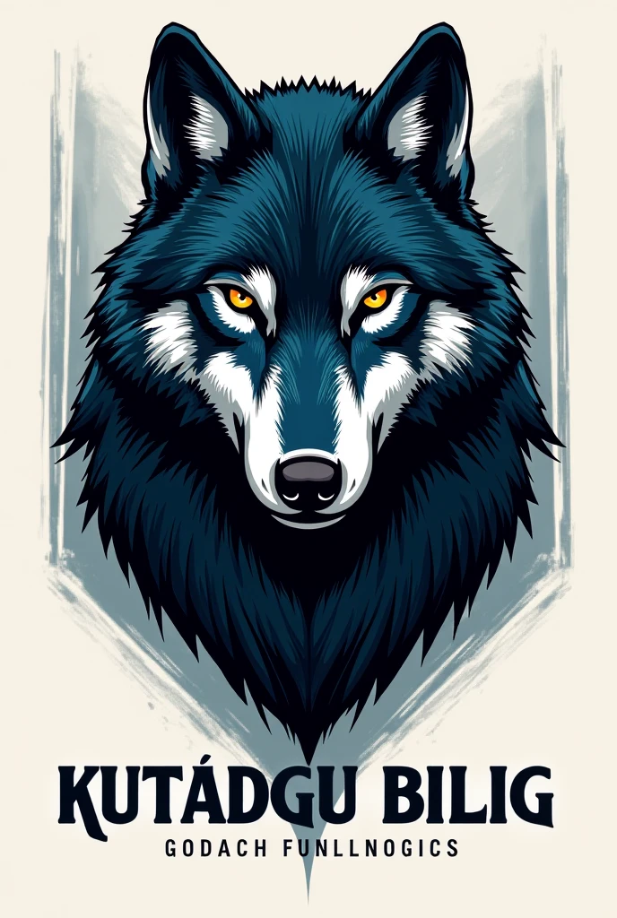 Design a super wolf-themed logo with Kutadgu Bilig written on it
