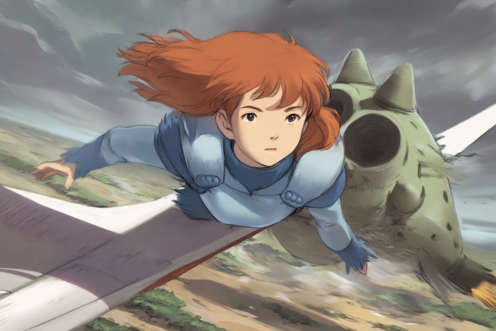 Lola (1980 anime) (Style) Jumping out of the plane wide vision