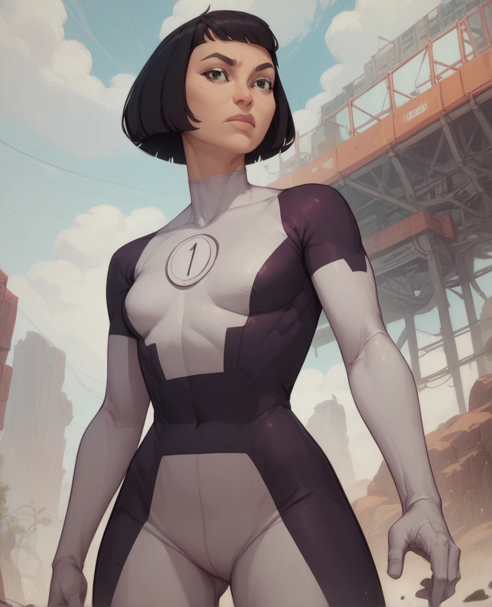 kate,short hair,bob cut,black eyes,
skin tight,bodysuit,1,
standing,upper body,
underground base,
(insanely detailed, beautiful detailed face,beautiful detailed eyes, masterpiece, best quality),solo,<lora:DKate:0.8>,