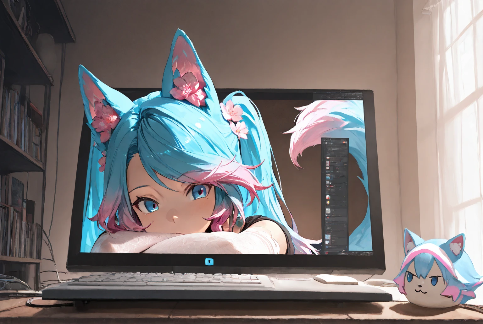 cara anime sentado em uma mesa com um laptop e um monitor, estilo anime 4K, Papel de parede anime 4k, badass anime 8 k, 4 k manga wallpaper, jovem homem de anime, menino anime, Anime Wallpaper 4k, 4k anime wallpapers, arte anime de alta qualidade, anime moe artstyle, Anime Art Wallpaper 8K, Anime Art Wallpaper 4K, rgb lighting,