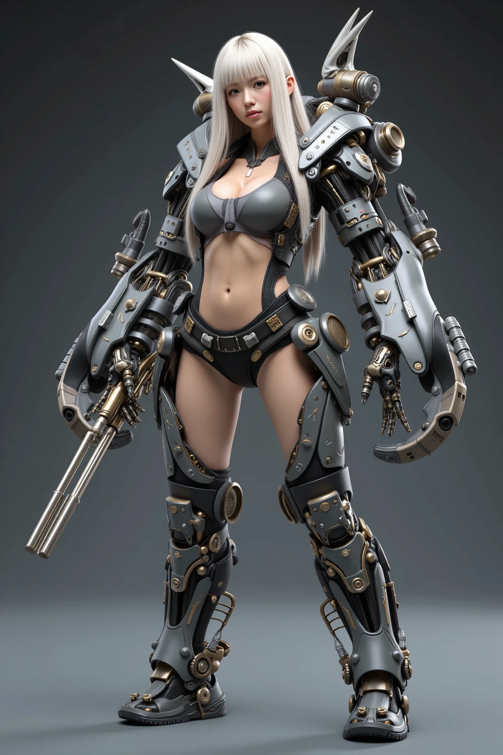 (Huge boobs:1.4), blonde, cybernetic