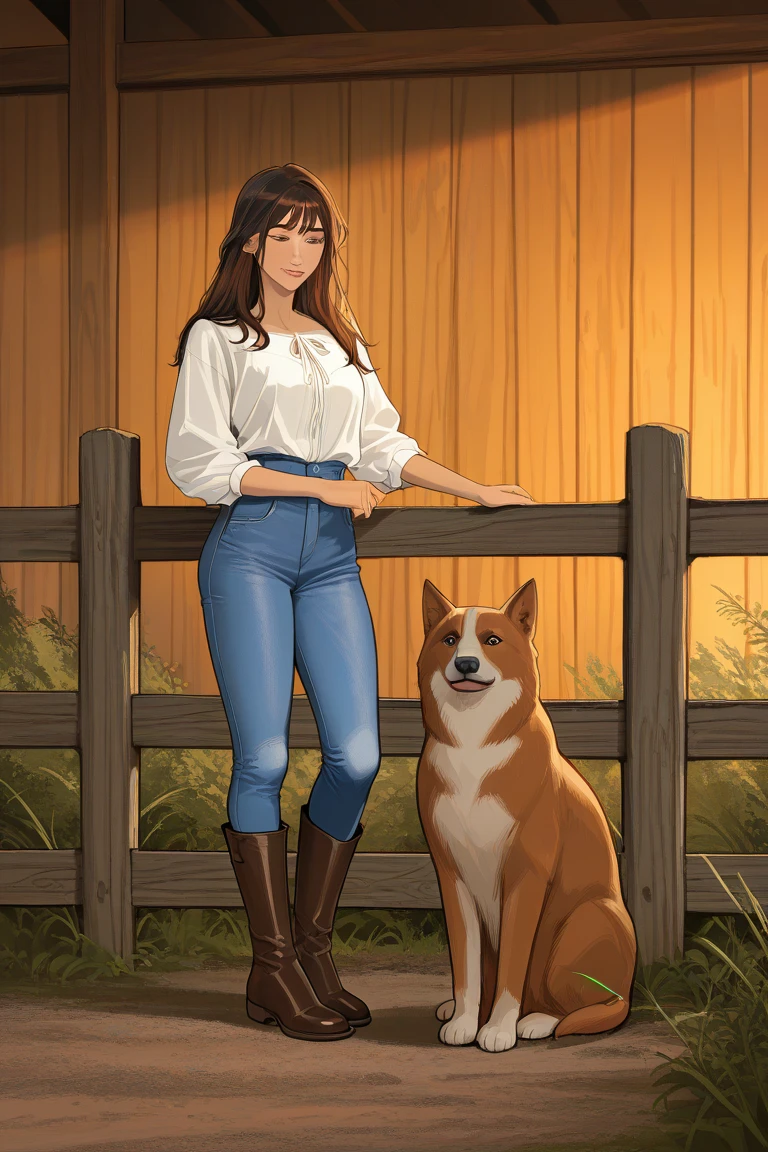 1girl and 1 big dog, big dog, tall slim female elves, brown eyes, brown long hair, dress, cleavage, collarbone, green dress, dark cloak beautiful woman, girl standing, side face, fear face, hand on the dog head, bat in the sky, perfect body, medium brests, in the field os short grass, night sky, realism, masterpiece, textured skin, super detail, high detail, high quality, best quality, 1080p, 16k,