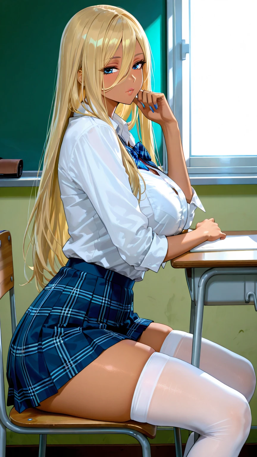 ((Nude)) (((Cum in Mouth))) (young beautyful girl) (tearful) kneeing blonde (fellatio) (1fat short boy) small_hearless_penis (in the school) the head is grabbed by a boy (shoot from side)