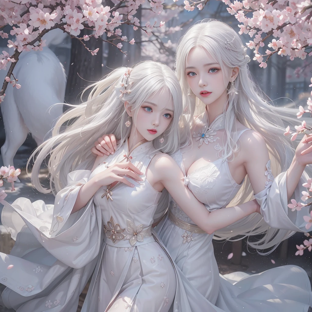 , , He is a young female Taoist with long hair and a long European face., , ((sHe was playing with flowers in her hand. sHe was playing with flowers in her hand))., , sHe's very good-looking., , sHe was wearing leather armor., , sHe's a bard., , sHe's a bard., , sHe's a bard., , The background behind him is a mountain, and the background is pure gold, not white., nsfw, big boobs, ((white hair:1.3)), ((Pink and white clothes)), shy smile, Very very cute, pure shoulder, open V chest clothes