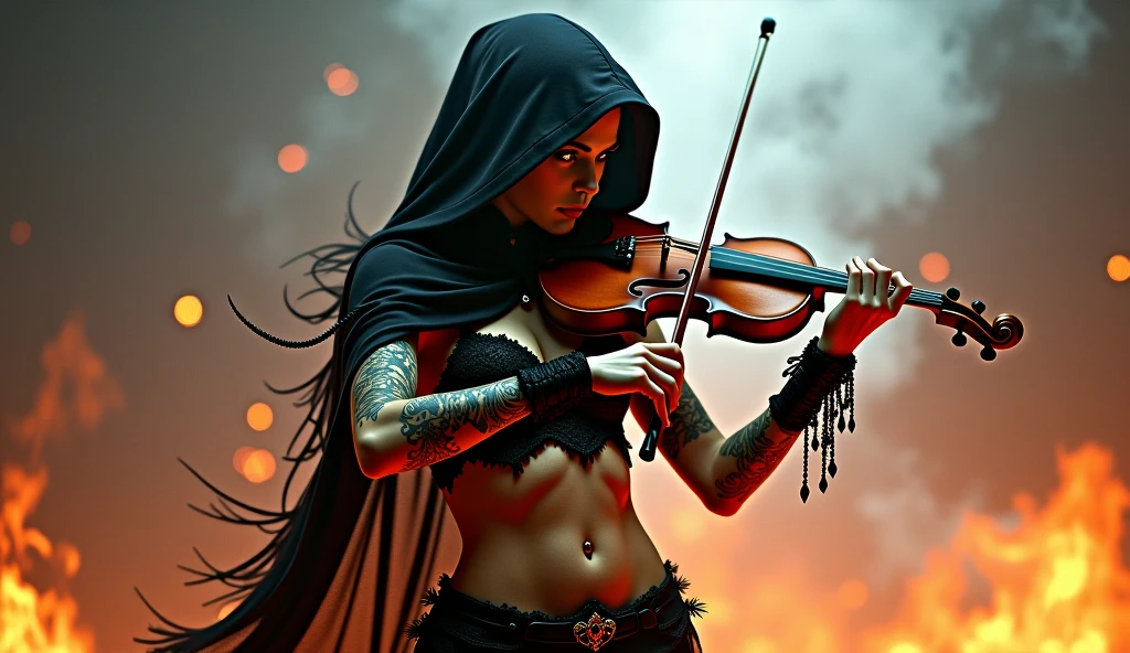 Action shot of beautiful aiming a black bow weapon, (smoke:1.5), bow and arrow, aiming at viewer, girl made up of black smoke, (partially concealed), african woman, nude, very dark skin, smoke on the water, covered by smoke, emerging from the shadows, bright eyes, glimpses, dark theme, foggy glass, cloaked in smoke, naked, sideboob, curves, wrapped in darkness, 8K, HD, amazing quality, HD, masterpiece, best quality, hyper detailed, ultra detailed, smoke in foreground