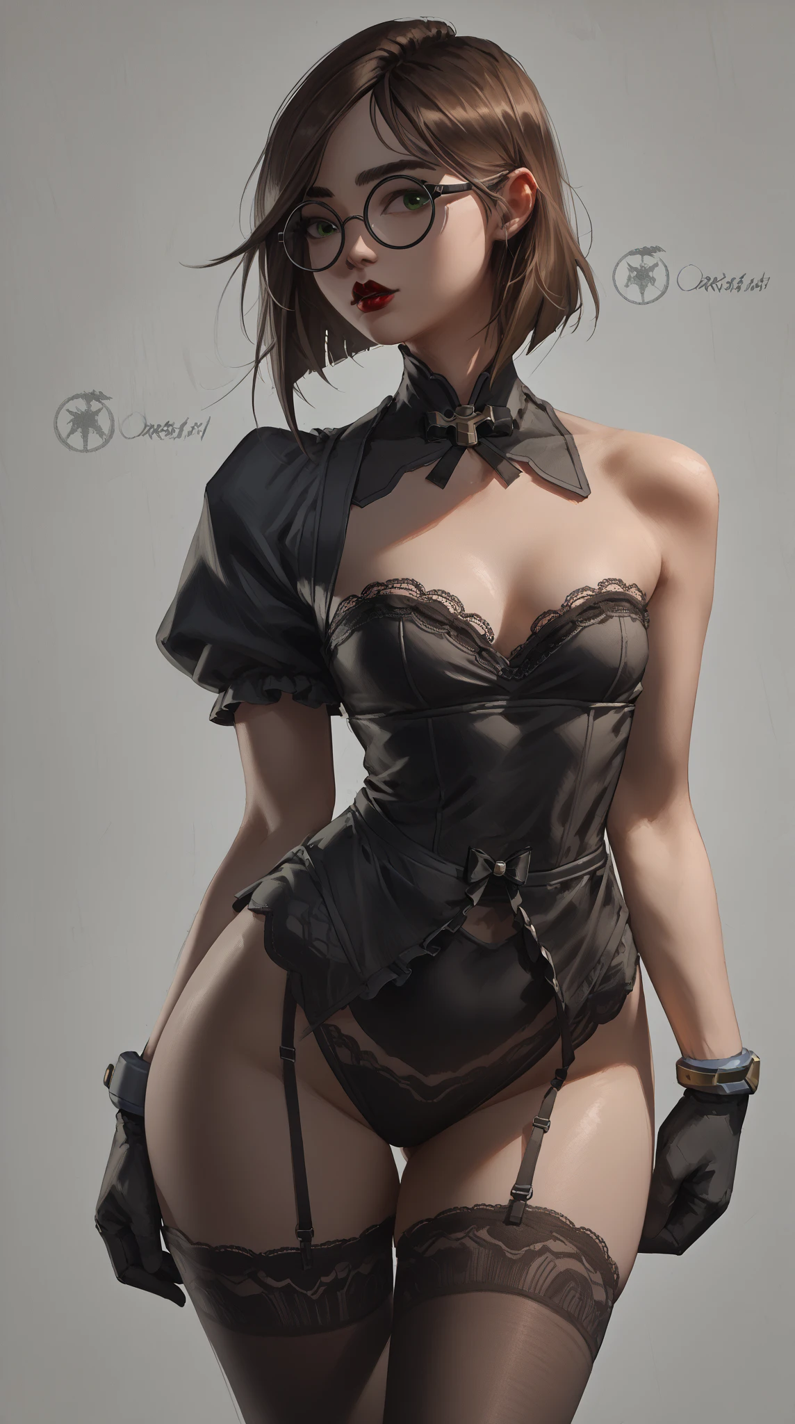 (((Dark navy suit))), navy blue is the predominant color, ((love the league))), ((( white victorian corset ))), 1 girl, (((standing alone))), Poster, Russian propaganda style, pirralha violent, , sexly, pose de atitude, work of art, post-apocalypse, (((manga style))), redhead with white highlights, bounty hunter, violent, Manic, the way you want, slenderbody, thin but strong, perfectbody, roupa moderna, advanced technology, messy bob hair, colored hair, (((best qualityer))), tiny micro skirt with checkered pattern in red and black, Victorian bodice with braided cord, “X” breast cover, love vitoriana league, ((pose sexly)), background wall with absurdly detailed gears and machines, (( from the knee up )). intricate visual, steampunk style