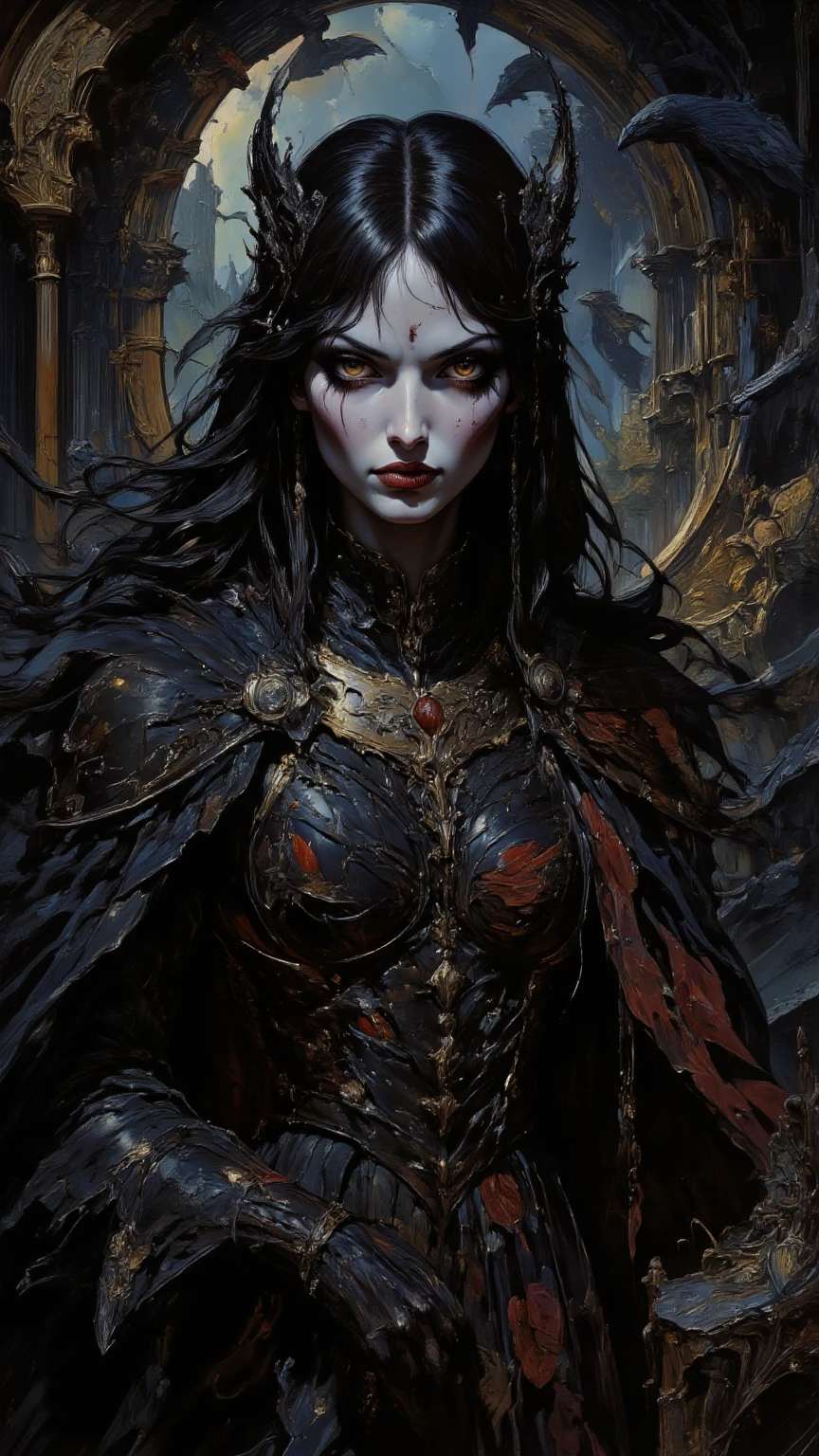 (masterpiece, best quality, highres, high resolution:1.2), extremely detailed, realistic, intricate details, 1boy, solo, looking at viewer, <lora:edgPorcelainCorset:0.8> edgPorcelain, a man in a red (corset) and gold jewelry, wearing edgPorcelain_(corset), <lora:strahd_v10:0.8> Strahd von Zarovich, vampire, long hair, black hair, (cinematic lighting, bloom, volumetric),