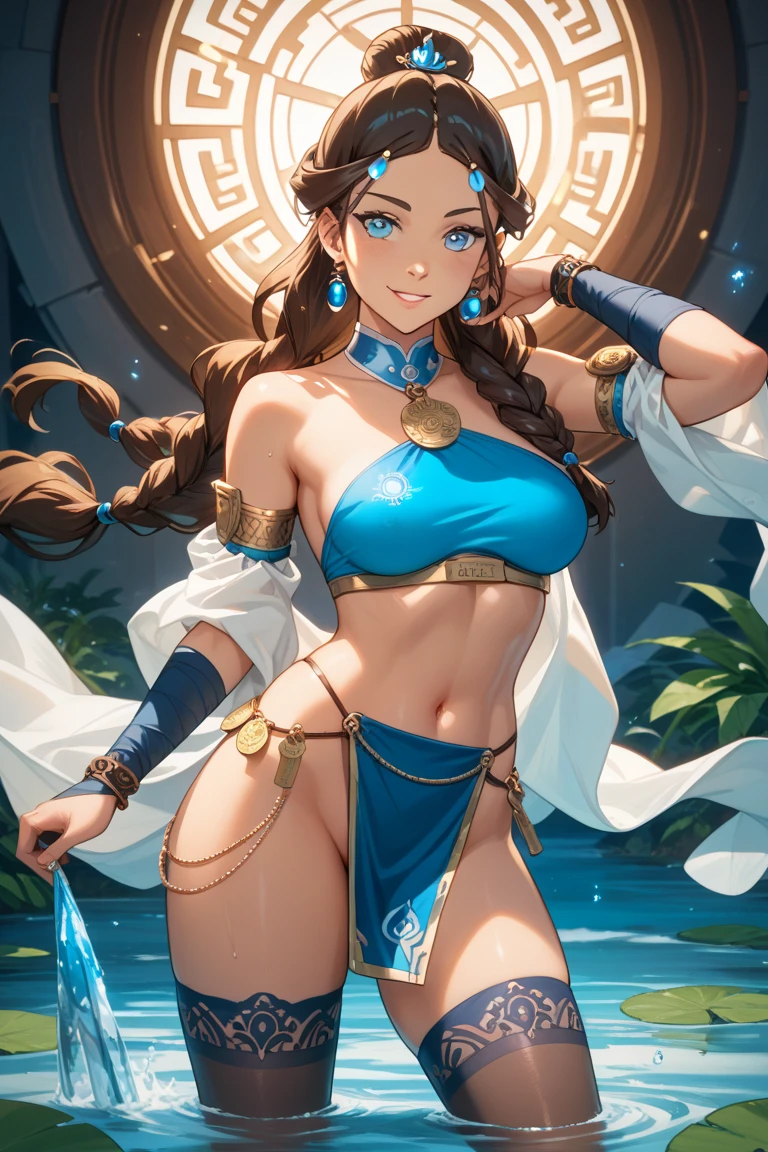 ((masterpiece)), ((best quality)), ((game)), girl, ((Chun-Li character)), ((beautiful body)), pale skin, ((eyes)), eyebrow, ((ear)), happy, smile, hair, ((hair highlights effect)), (arms), thin waist, ((thick legs)), ((big thigh)), standing, ((background of background)), ((game map)), ((fighting arena)), ((seeing)), ((hair blowing)), ((mountain)), ((leaves flying)), ((beautiful day )), pov, ((viewer view)), ((want to hug)), ((blush)), lustful, (((cameltoe panty into vagina:1.2)))