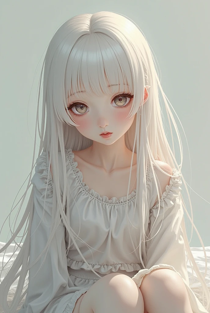 Lolis White hair Whole body