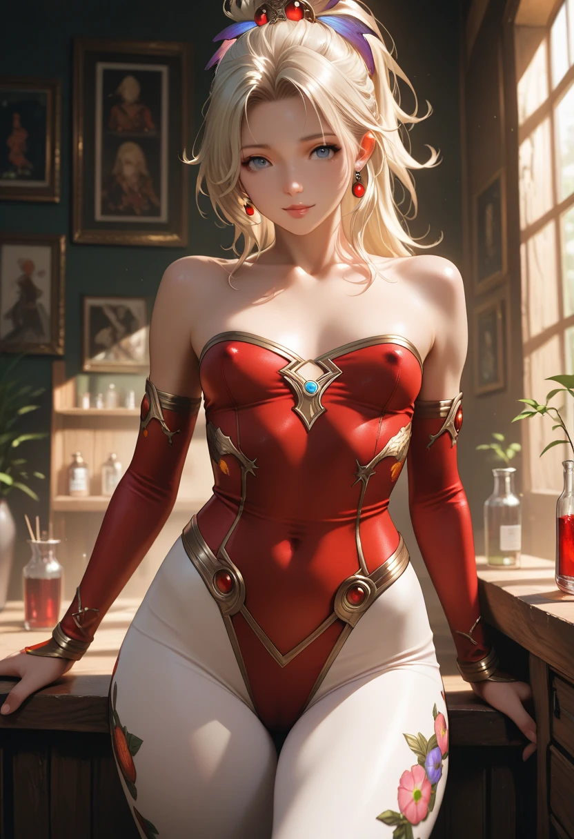 Lancer Artoria body (Alexis Texas Face), elegant adult female, blonde, green eyes (yellow eyelashes) crown, turtleneck, full body sitting on a bench, showing ass to me, RED breastplate, RED skin (1SologirlRED skin:1.2), looking at viewer, shiny, armor, thigh highs, high boots, pauldrons shoulder armor, faulds, poleyn, RED gloves gauntlets, rerebrace, RED military armored boots, yordle muscular lean platinum blonde long twin tails hairstyle at the bedroom lustful smirking smile face red blushed, blush, strong abs, female body builder, tiara, twin drills hair, (masterpiece, best quality, ultra detailed, best shadow)