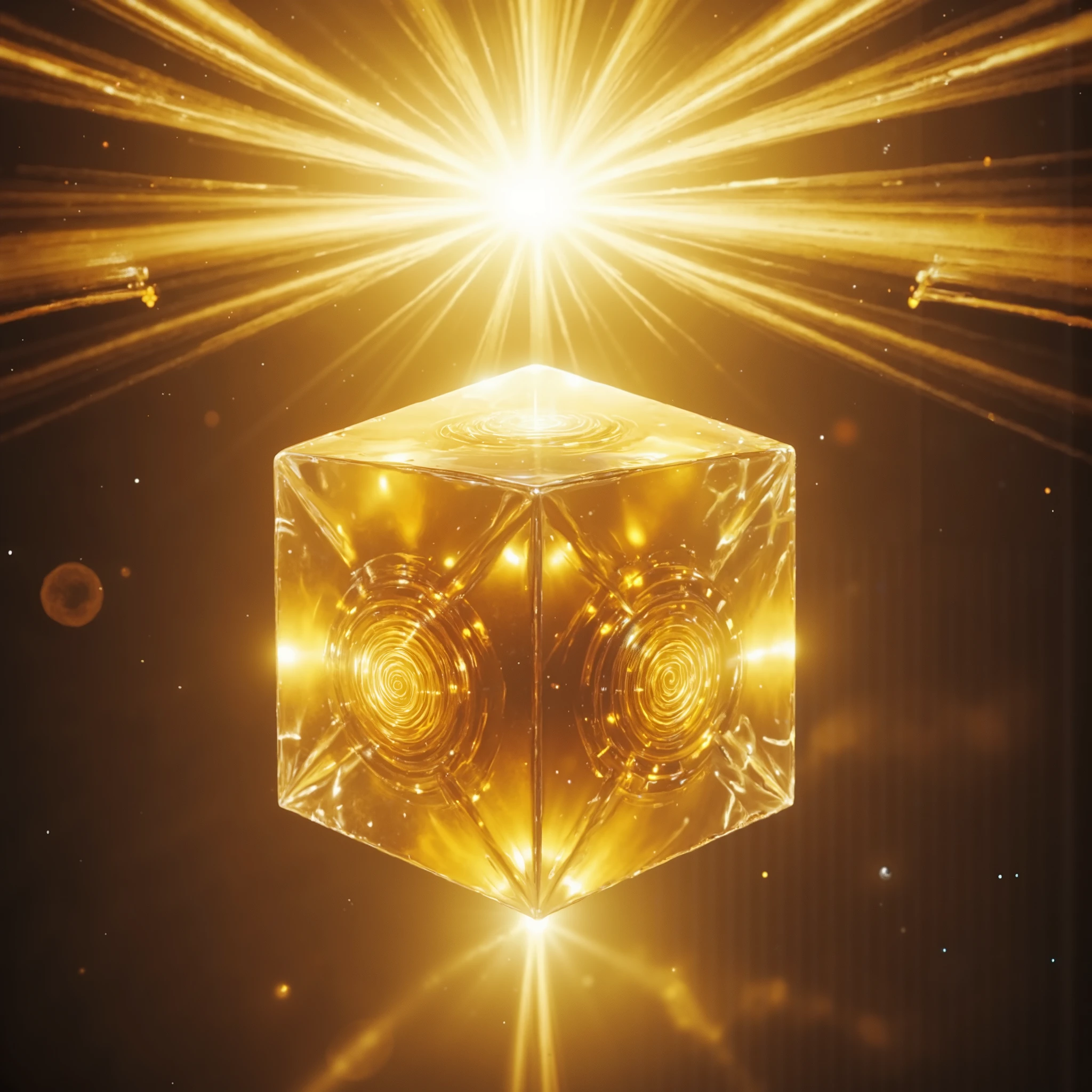 Can you create a cube god, yellow color. 