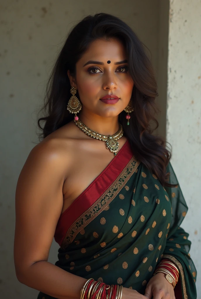 Photographic recreation shoot Inspired from art by mohanan manimala, best quality, modelshoot, profile photoshoot, mastershot, model photography, retouched, movie stills shoot, modelshoot Inspired by art of mohanan manimala, revealing clothes, her exposed charming figure, appealing physique, pale skin, Beautiful lady, extremely gorgeous woman, mallu traditional wear, party wear, summer party wear, designer saree, sexy woman, wedding party wear, hot sleeveless blouse, sexy designer dress, designer blouse, braless, hot party wear, spotless skin, designer sari, fashion saree, 45 years old, sexy sleeveless blouse, armpits exposing, modern Indian aunties, sexy Indian housewife, desi bhabhi hot, sexy giant woman like figure, seductive body, wearing palla, Indian traditional bandeau crop top bra, huge breast, milk tank, mallu woman, mallu actress, mallu aunty, mallu sari model, mallu actress, lusty, perfect thick body, fleshy figure, highly detailed, intricate, flawless, pheromones dropping figure, seductive expression, beautiful face, juicy figure, perfect face, perfect eyes, perfect fingers, round shaped face, curvy, skin texture, hot, small hairs on armpits visible, unshaved underarm, armpit crease, captivating, lusty, charming, attractive figure, mature woman, Kerala model, Kerala actress, nails can be hidden, queen of Lust, High clarity eyes, gigantic figure , extremely seductive, extremely seductive dress,
