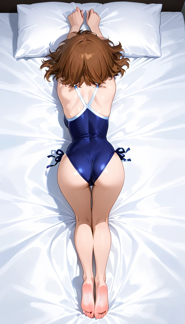 NSFW:1.2, ochaco_uraraka, 1girl, solo, blush_stickers, showing armpits, , open_mouth, looking_at_viewer, smile, :d, teeth, without shirt, neckless, blush, lying on bed, spreading legs, full_body, high_heels, detailed face, beautiful detailed eyes, beautiful detailed lips, extremely detailed eyes and face, long eyelashes, realistic, photorealistic, photo-realistic:1.37, best quality,4k,8k,highres, studio lighting, sharp focus, extreme detail description, professional, vivid colors, bokeh