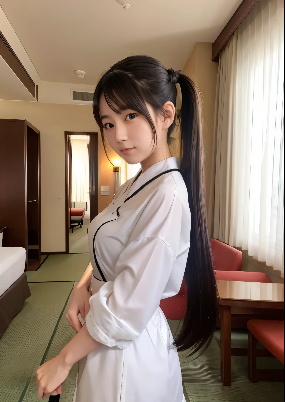 ((beautiful anime eyes with fine detail)), realistic skin, (intricate details), best lighting, depth field, ((ultra high resolution, high res)), {highres}, {{very fine 8KCG wallpapers}}, {{very precise detailed}}, ((((masterpiece)))),(Erect flesh rods, nsfw, vaginal,sex), 1girl,teenager, (huge bureast:1.5), from behind,