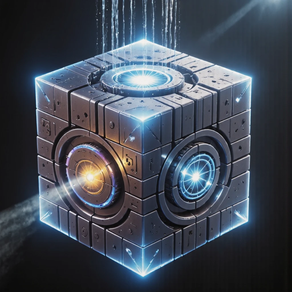 Make the cube more in the design aswell, but add gold and the name Rifted, gold color