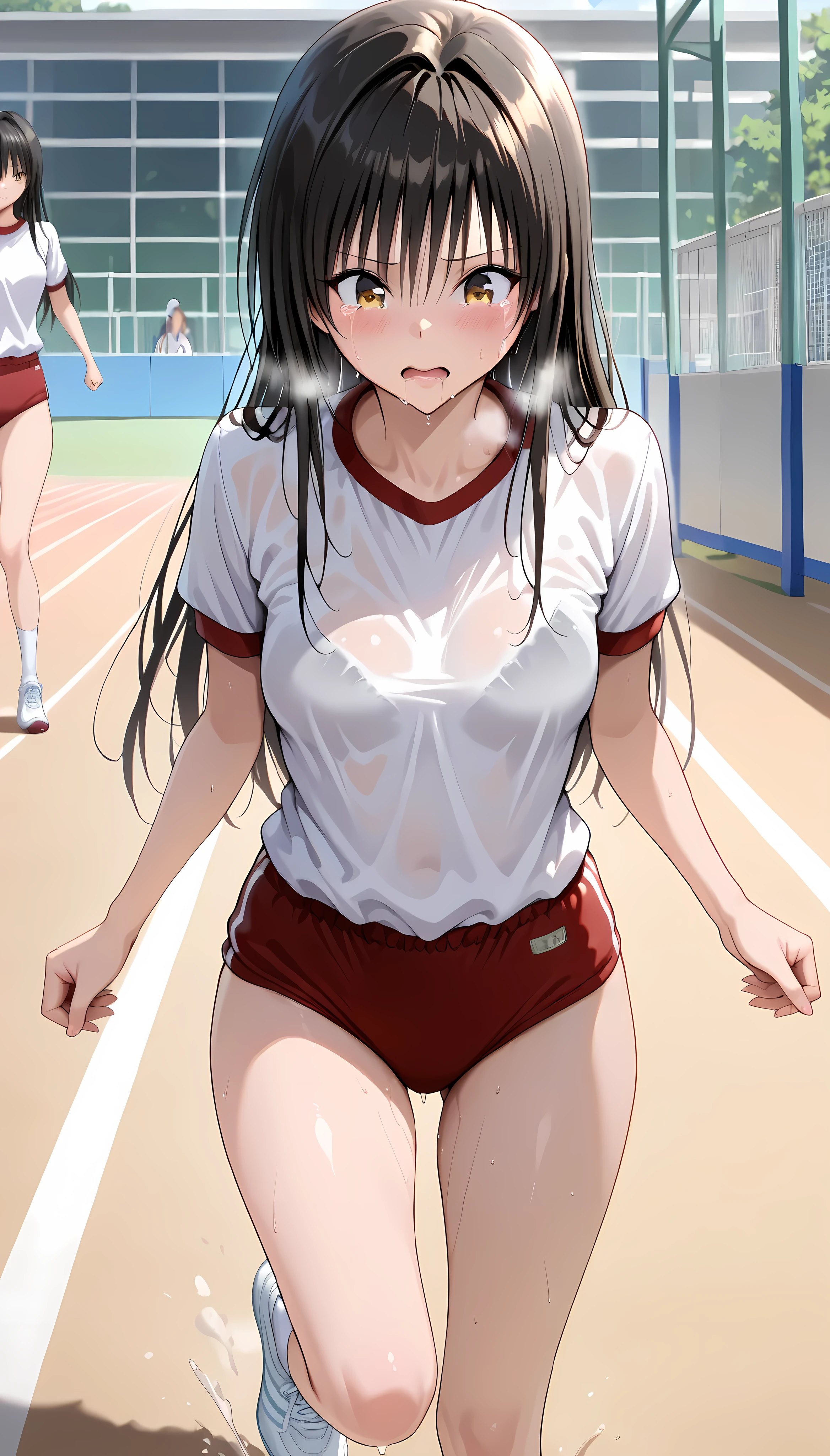pieces fly、masterpiece、highest quality、Super detailed、High resolution、High resolution、8K portrait、Unity 8k壁紙のHigh resolutionCG、unity 8k wallpaper、cute type little:1.5、:1.5、Highly detailed CG unity 8k wallpaper、realistic、real person、cute type little、 portrait photography、shiny skin、High resolution、(:1.2)、(1 girl)、beautiful clear eyes、very detailed explanation、delicate face、nice lips、slender body、Same with big breasts thin waist、thin legs、(athletics stadium:1.6)、1 girl, cute type, perfect face, seriously, (blush:1.5),((There are a lot of people nearby:1.4))Same with big breasts,(nude:1.2),Detailed description vagina,show vagina,(spread legs),spread ,((cum in vaginas:1.3))