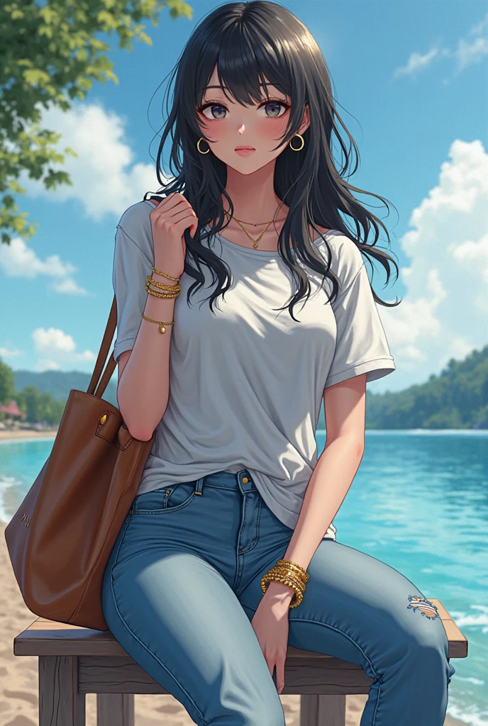 (​masterpiece:1.2、top-quality)、(1lady、独奏)、garments:rcasual、comfy、Minimal makeup、BEReaction:Trip、The location:hawaii
