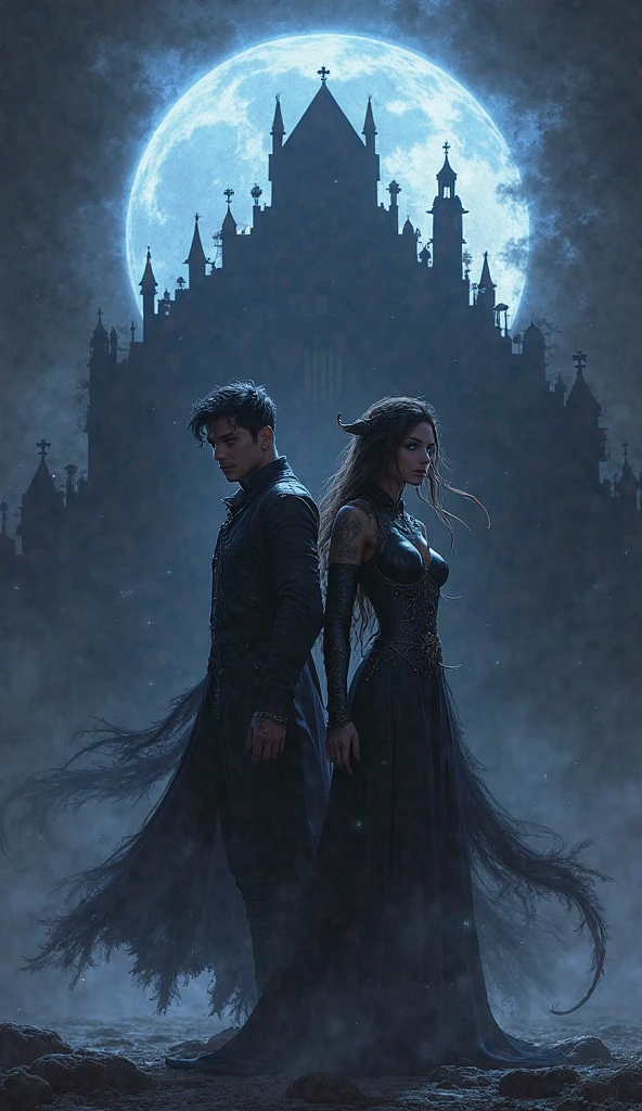beautiful dark-haired girl, girl with black rose, male devil figure, sinister mysterious environment, intricate details, dramatic lighting, dark fantasy, chiaroscuro, moody atmosphere, painterly style, cinematic composition, rich colors, gothic aesthetic, dramatic shadows, ethereal quality, dark surreal landscape, dramatic clouds, dramatic lighting effects, detailed facial features, intense gaze, alluring expression, flowing dress, ornate accessories, atmospheric background
