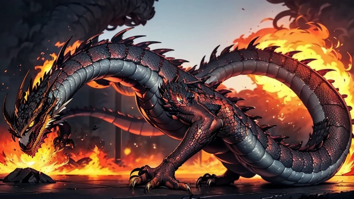 score_9, score_8_up, score_7_up, score_6_up, source_anime, rating_questionable.
(Gorgon: 1.5), (Snake hair: 1.5) (((Muscular male))), (half serpent: 1.5), serpentine, ((((terrifying monster)))), Greek Mythology, (((scaly, reptilian skin))), ((cracked skin)), ((sharp teeth)), ((claws)), ((spikes)), (((Demonic wings))), (((horns))), (glowing red eyes), ((((volcanic eruptions in the background)))), ((((rage unleashed)))), ((((Volcanoes)))), ((((Earthquakes))))