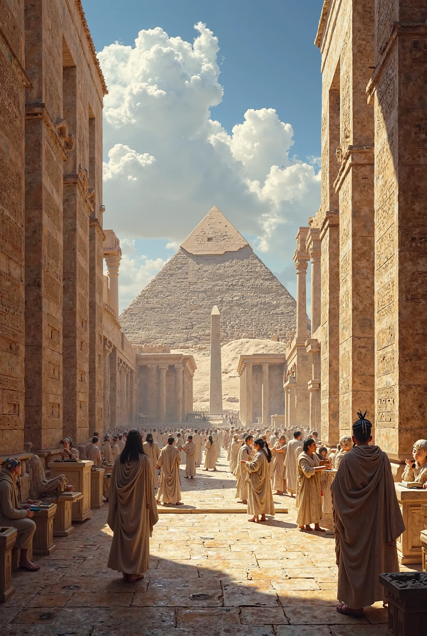 Crowd of people in ancient Egypt,