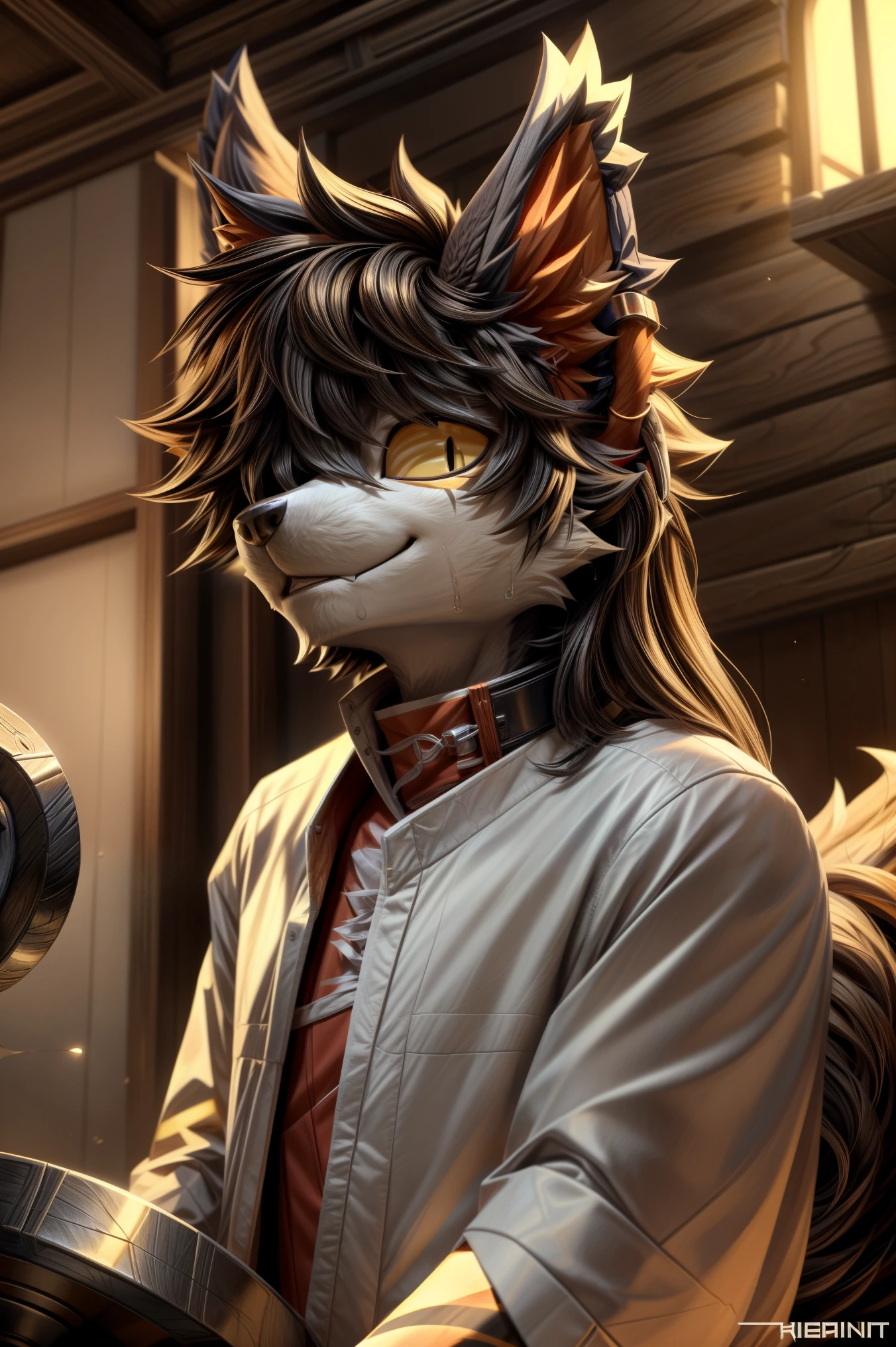 ( best quality изображения),( body assembled , How)(get up) (tmasterpiece), ((Single )),( ultra-detailed ), (Long haired), disheveled,(Yellow stripes) (fluffy хвост:1.2), (yellow eyes), (sharp claws), (),(male)(grey t-shirt,gray shorts) clear focus ,(The fluffy feel of animal ears),,ok , perfect male body , High definition, (((masterpiece))), 8 k, , detailed face and body ., High definition, best quality, masterpiece, perfect colors, perfect shadows, ,fluffy hair, , anime style, ,sweat, , perfect anatomy , High , The collar is worn around the neck. , big tail, ,Slim, soft shading, perfect anatomy , perfect lighting, perfect focus, bright, 1 boy , fluffy, fluffy кот, anthropomorphic , male, weights in good shape, ,soft fur, detailed body , .очень High, stringent , there is fur,,