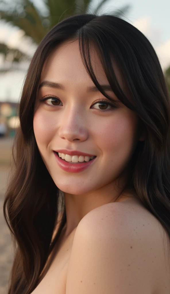 ((detailed face, naked:1.9)). perfect breasts, a photo of a beautiful woman, skinny, oily, sweating, t hair bangs, pony tail, detailed face, large breasts, naked, nsfw, blonde highlights hair, very messy hair, cute face, open leg, showing pussy, on a beach,   smiling, ??????? , naked , carol nakamura, masterpiece, best quality, (photorealistic:1.4), full body shot, sweating, spreading legs, glossy skin, tan marks, perfect breasts, a photo of a beautiful woman, half asian, skinny, outside, textured hair, detailed face, large breasts, naked, nsfw, blonde highlights hair, very messy hair, open leg, showing pussy, in the beach, smiling, naked , full body visible, showing pussy medium inner labia, pink gap, 