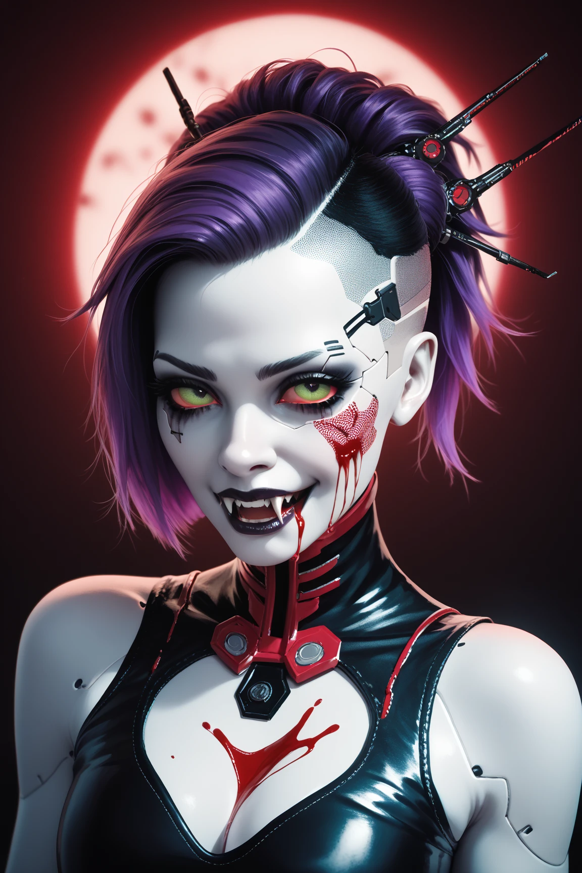 /imagine prompt: mulher sexy, zumbi, adesivo com fundo preto, contorno largo e em negrito, bordas irregulares, trashcore, sombreamento claro --v 5.2