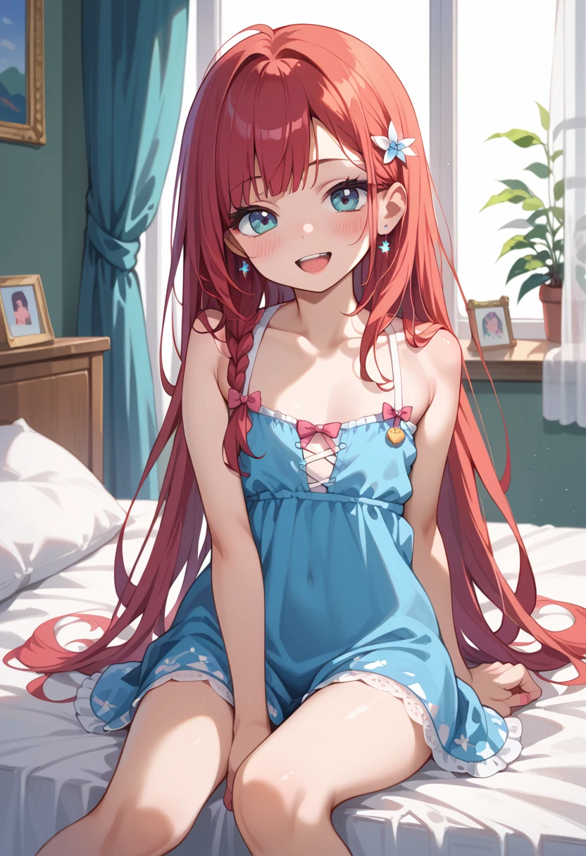 little_girl,cute_loli_, blue eyes,_loli_oppai_,very long hair, long black hair, red hair, multicolored hair, sexy, a sexy way,