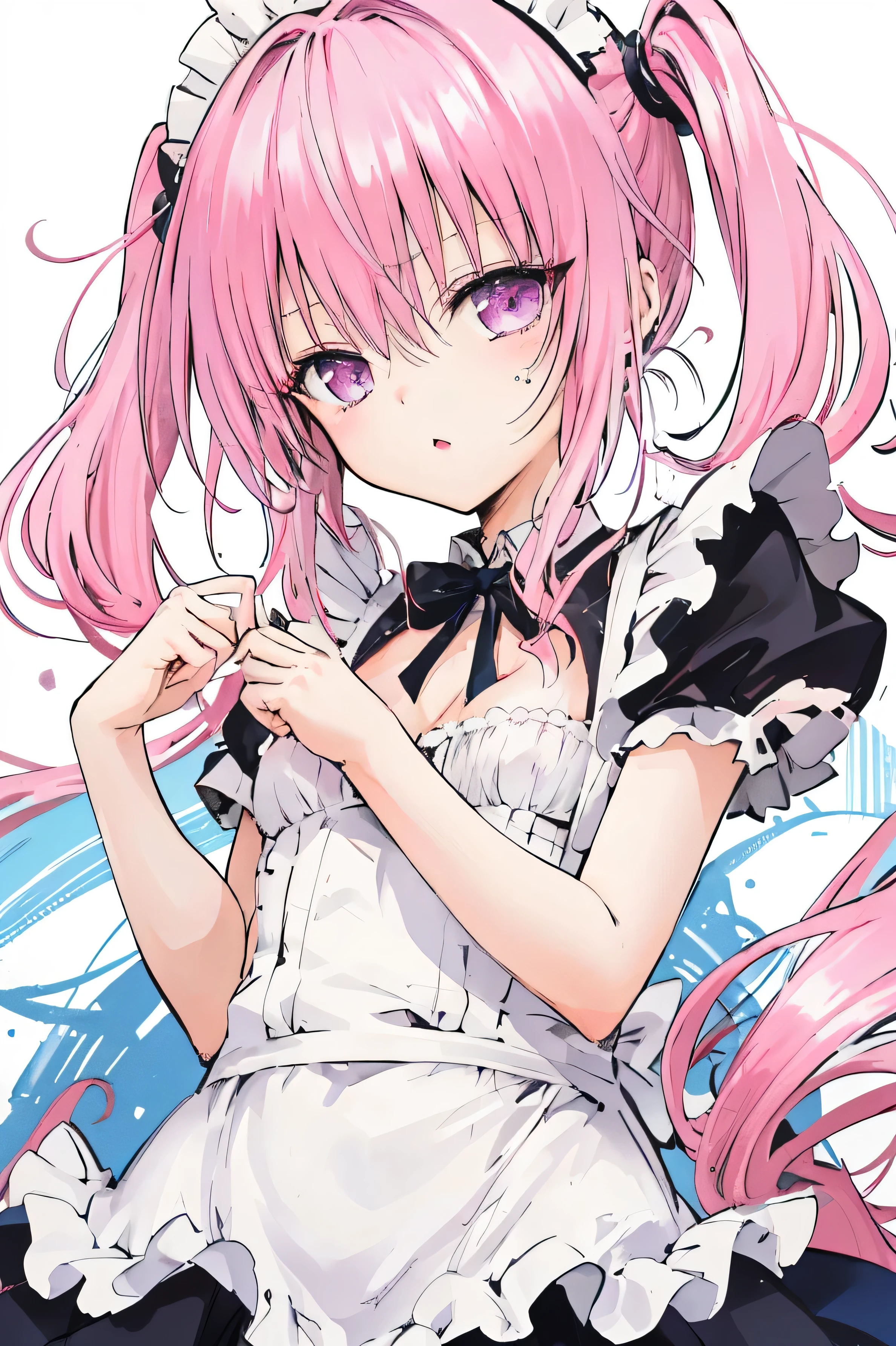 High Resolution, masterpiece, High Quality, high detail,  High Quality, very detailed on trends, Ultra Fine, nana asta deviluke, pink hair, short twintails, wide hips, small breasts, 

solo girl,

 old, loli,
md,歯を見せて笑う, 