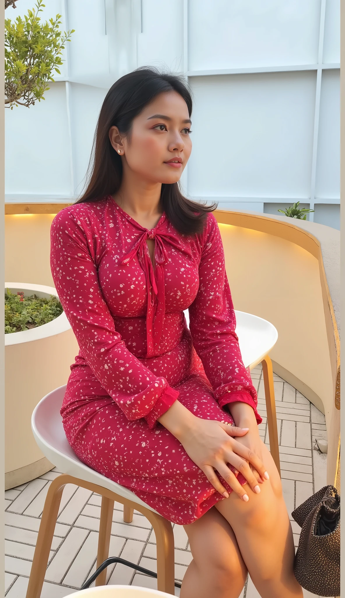 “Hyper-realistic face, ultra-detailed skin texture, lifelike body details, realistic pores and fine wrinkles, natural imperfections, enhanced facial structure, sharp eyes with intricate iris details, well-defined lips and nose, high-resolution body texture, visible muscle tone and skin softness, cinematic lighting, ultra-sharp focus, extreme photo realism, best color grading, smooth gradients, deep contrast, photorealistic depth, 8K resolution, high dynamic range, ultra-detailed image texture, perfect clarity, breathtaking visual quality, “Enhanced dress creases, realistic fabric folds, tight dress fitting, detailed body curves, natural fabric tension, high-resolution texture, visible stitching, ultra-sharp focus, cinematic lighting, smooth gradients, deep contrast, photorealistic depth, 8K resolution, extreme realism, best color grading, masterful light balance, ultra-detailed textures, breathtaking visual quality, “Pretty Thai girl face, delicate facial features, smooth skin texture, expressive almond-shaped eyes, natural beauty, well-defined eyebrows, soft pink lips, realistic skin tone, high-resolution details, cinematic lighting, ultra-sharp focus, photorealistic depth, 8K resolution, extreme realism, best color grading, masterful light balance, breathtaking visual quality, “Realistic adjustments, enhanced highlights, deep shadows, perfect contrast balance, optimized exposure, refined white and black levels, high dynamic range, smooth tonal transitions, cinematic lighting, ultra-sharp details, photorealistic depth, 8K resolution, extreme realism, best color grading, masterful light balance, breathtaking visual quality, wear tight, ultra tight), enhance beautiful and round breasts, hourglass body, thin cotton dress, ((curvy body)) ,((thin cotton dress)), perfect face, preety face, beautiful face