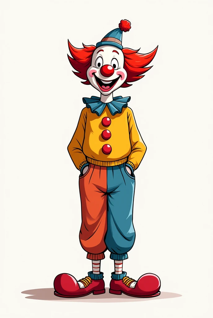 a scary clown woman  <lora:Everly Heights Character Sheets FLUX:1> character sheet, multiple views,