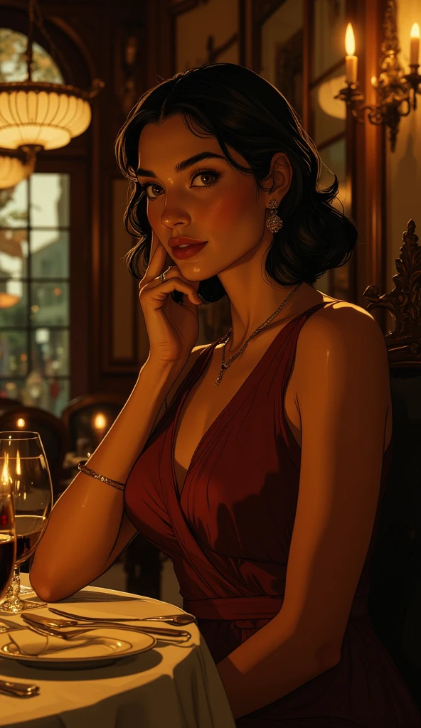 DEN_vladislava_galagan,
sitting in a smoky bar drinking a glass of wine wearing a cocktail dress smoking a cigarette, lowlighting, atmospheric, candle light, smoking, cigarette, nightie, evening, bar at night, smoke,
bokeh, f1.4, 40mm, photorealistic, raw, 8k, textured skin, skin pores, intricate details <lora:epi_noiseoffset2:1>, epiCRealism <lora:ClothingAdjuster3:-1.3>